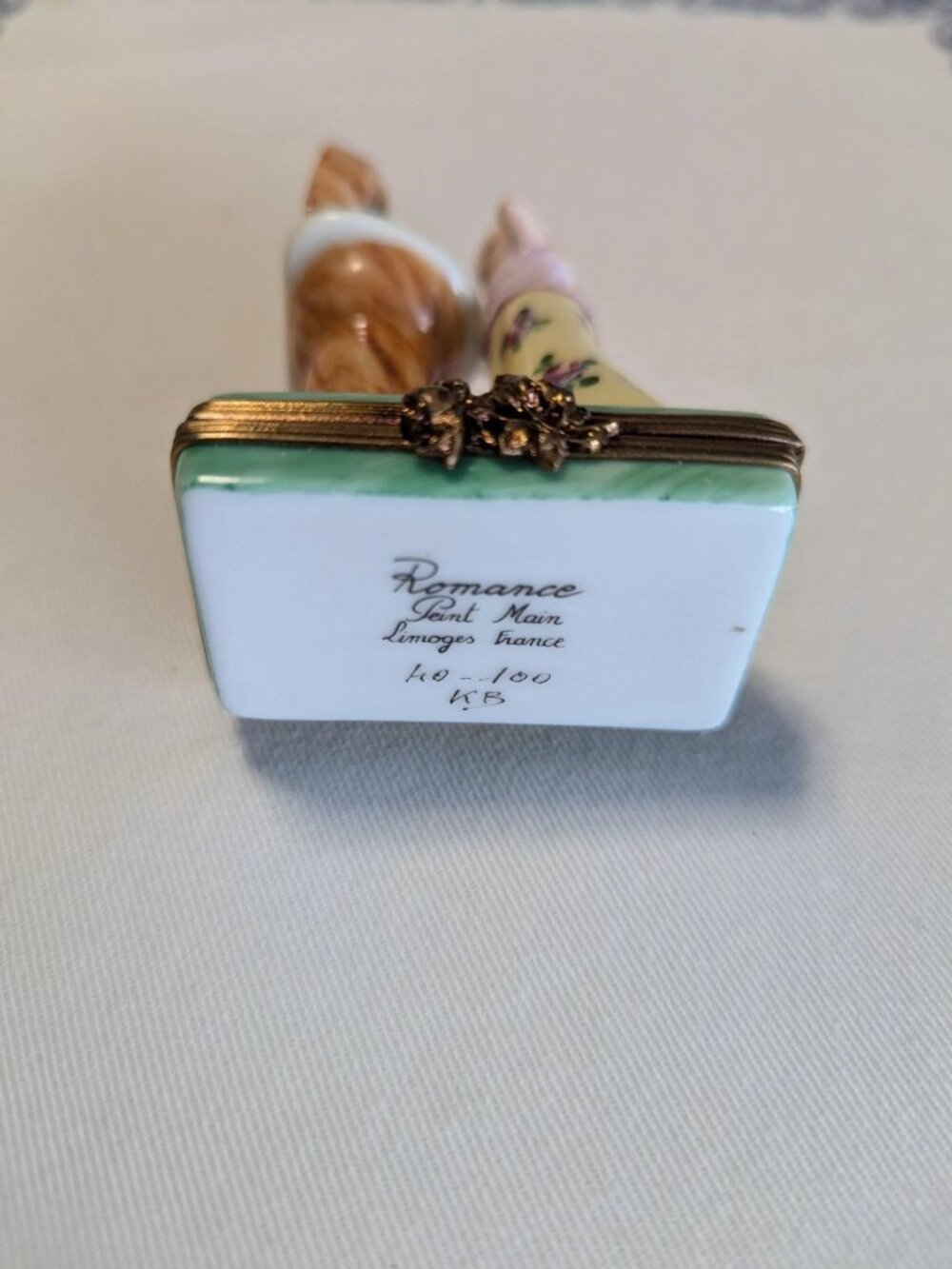 Limoges France Romance Lady On Mirror Trinket Box - Picture 8 of 8